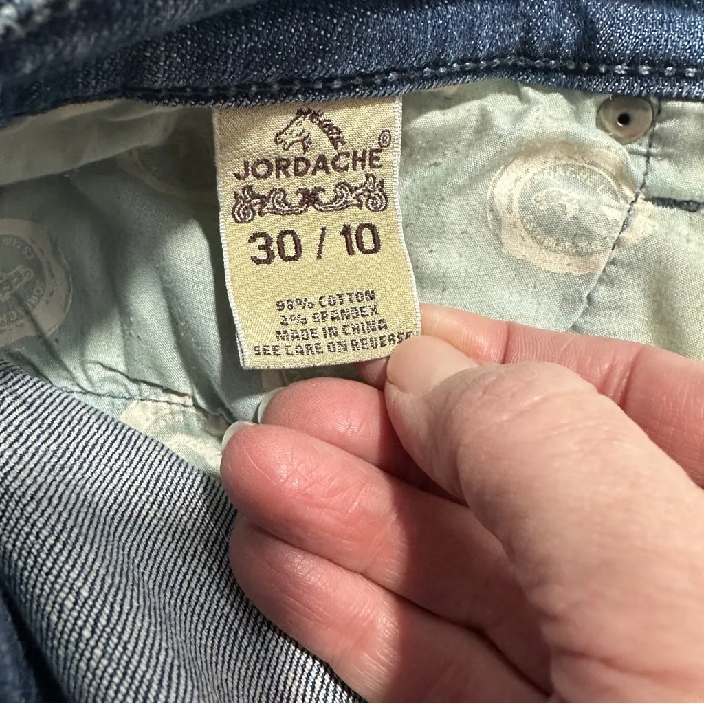 Jordache Size 30/10 Blue Legacy Knee Length Jean Skirt Casual Rustic Western - Image 8