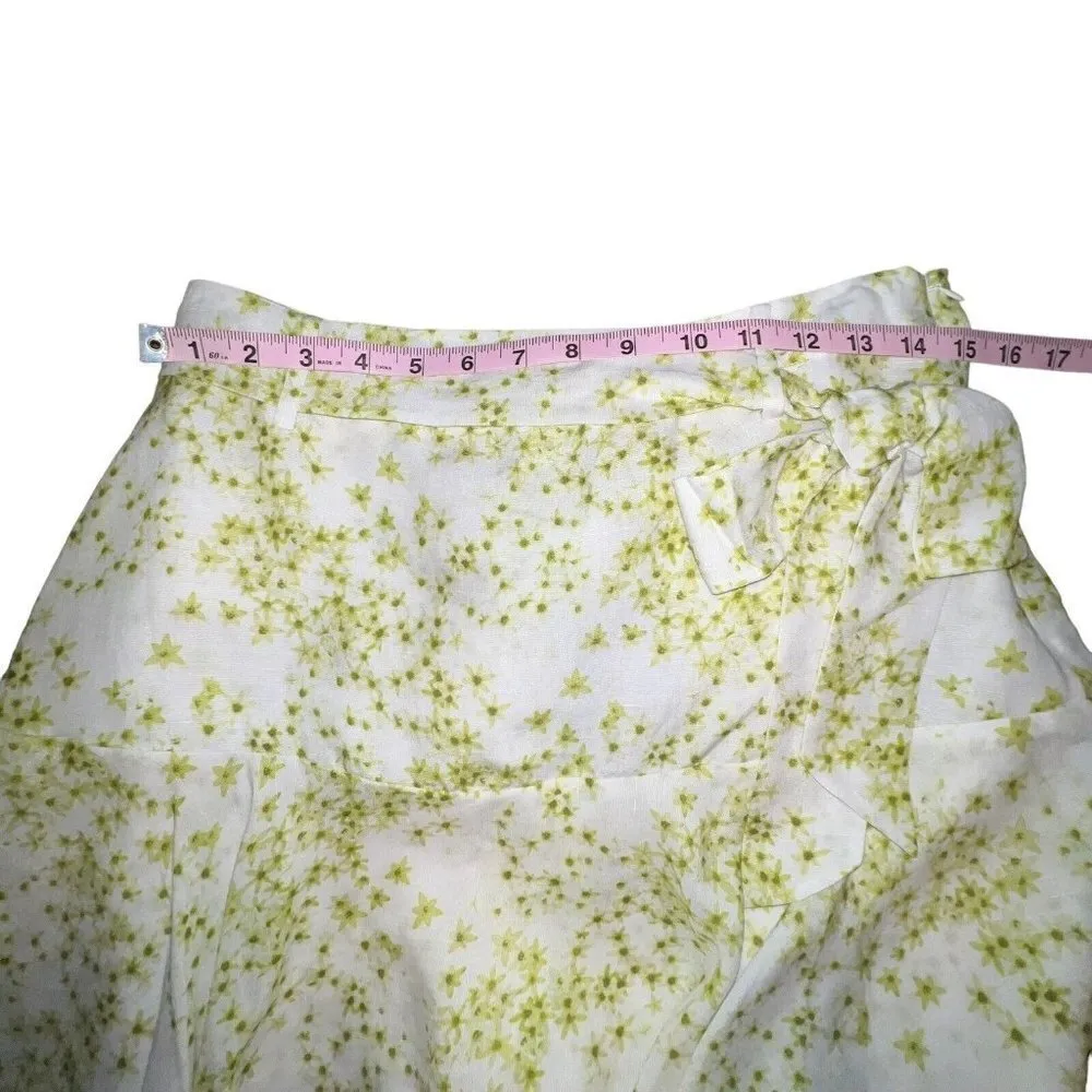 AllSaints Frida Amanzi Mini Skirt Skort Lime Green US Sz 8 Linen Blend‎ New $169 - Image 7