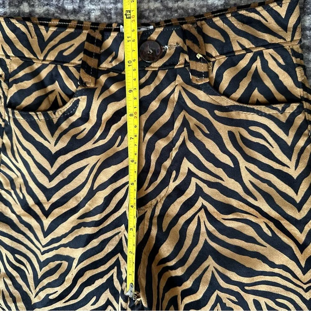 Tach Anthropologie Women’s Size XS Tan Black Zebra Rumba Velvet Pants - Image 13