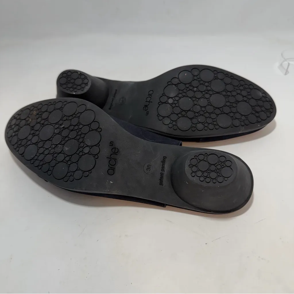 arche slingback low heels black nubuck leather size 39 US 8 closed toe - Image 6