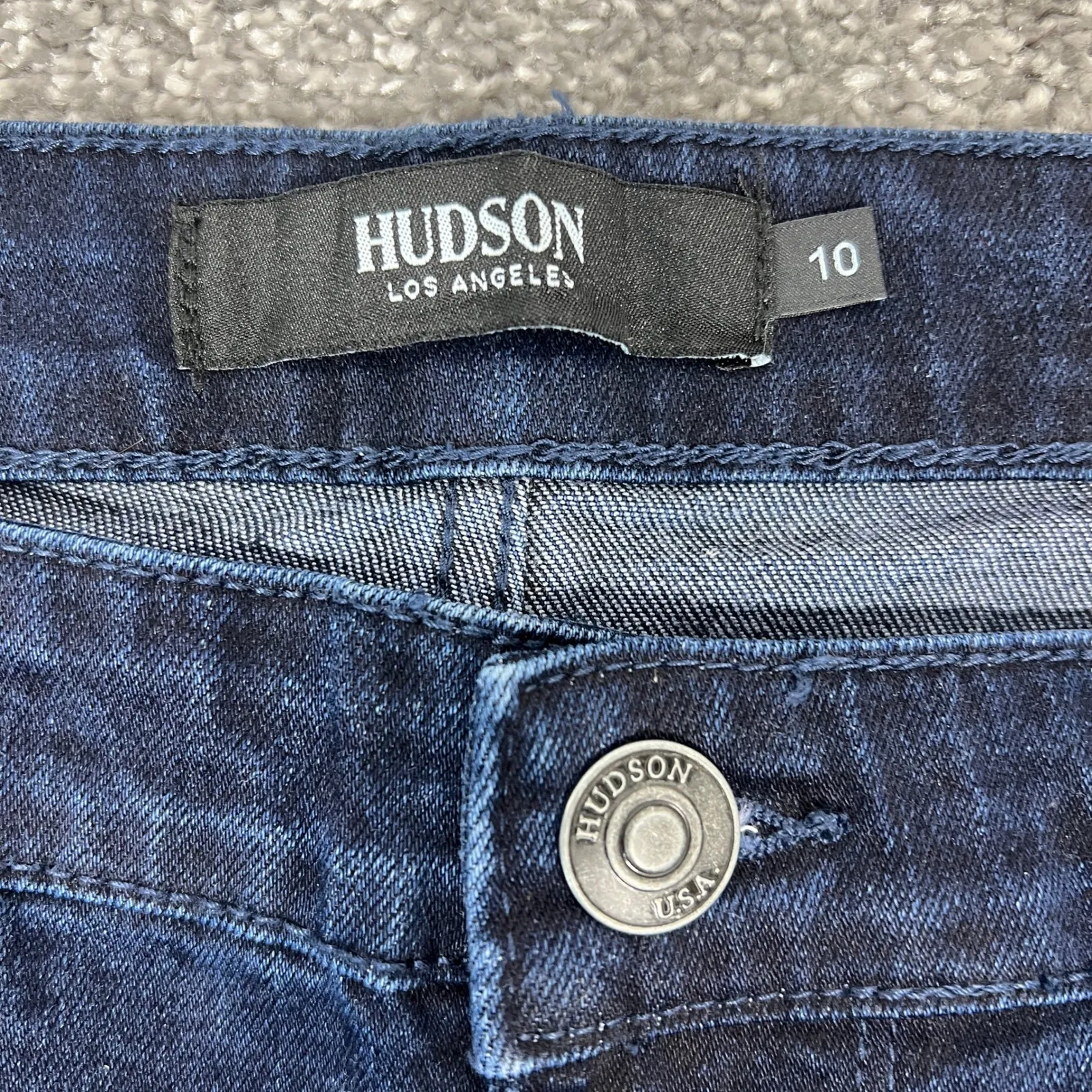 Hudson Straight Leg Jeans Sz 10S Dark Wash Stretch Denim Mid Rise Comfort NEW! Blue - Image 7