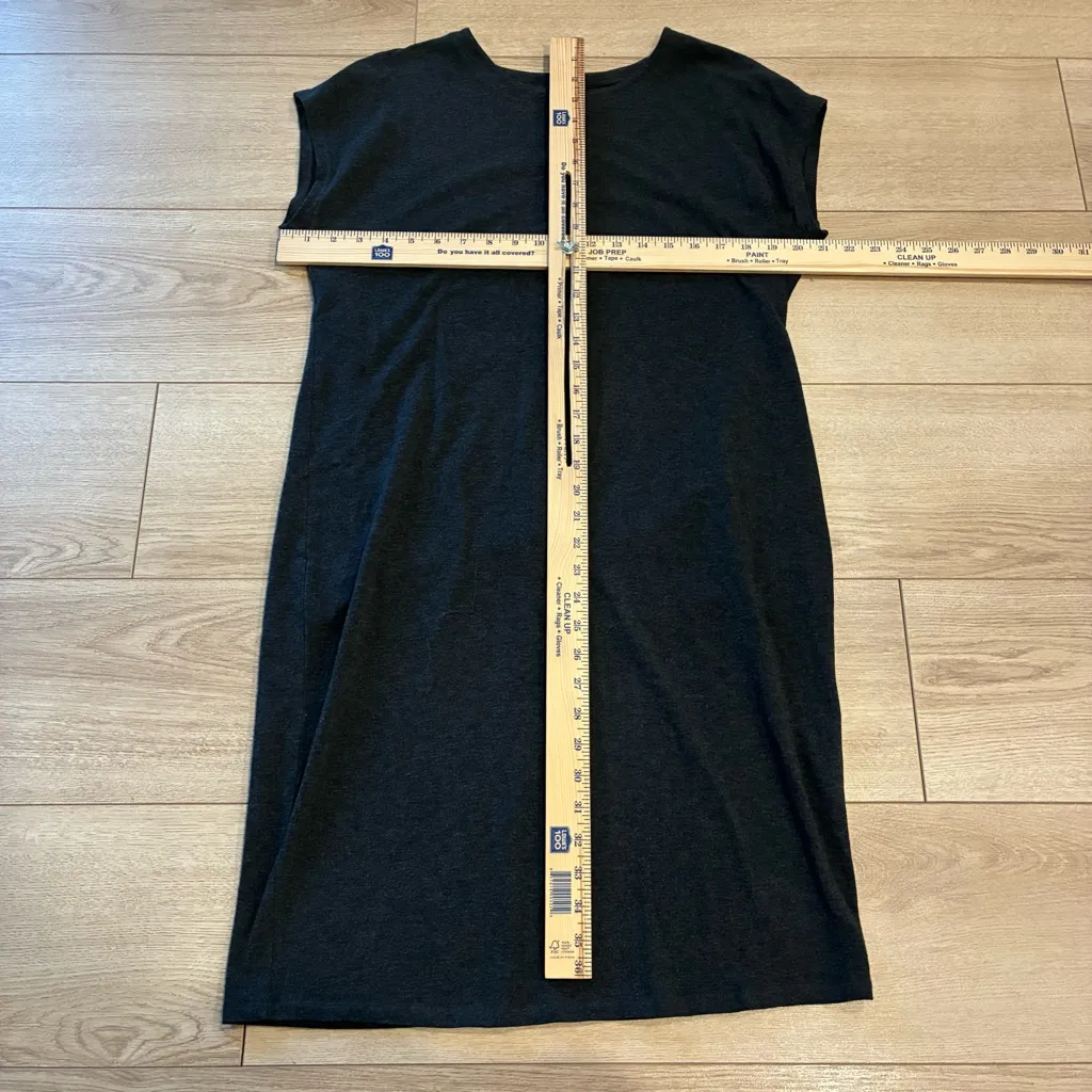 Eileen Fisher Lightweight Tencel Stretch Jersey Cap Sleeve Shift Dress Size S - Image 3