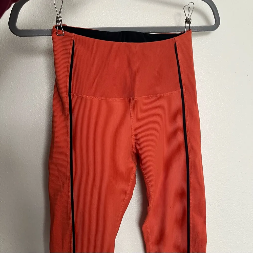 Zyia Active Women’s Burnt Orange Ribbed Premium 7/8 Leggings 24” Size 6-8 - Image 9