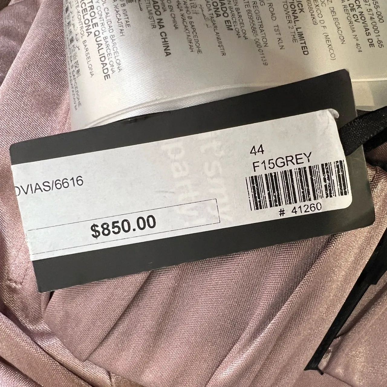 Pronovias Evening Gown Dress Pale Aubergine Strapless Tulle Ruffle Mermaid 12 Purple - Image 10