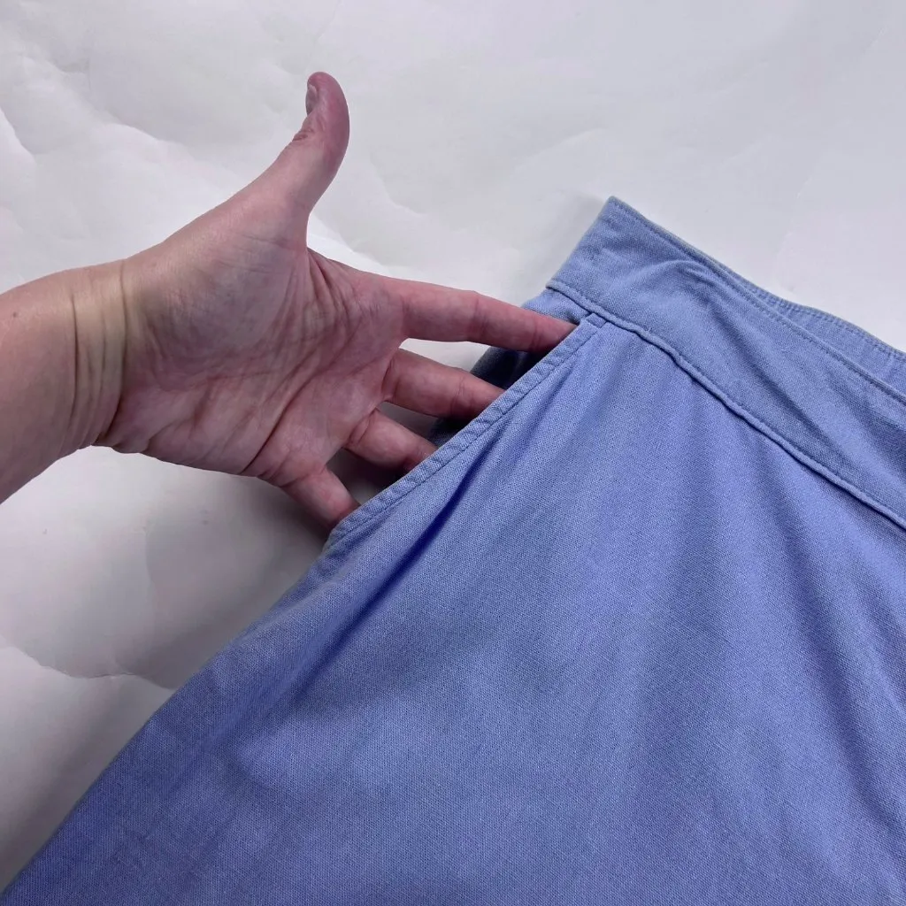 Abercrombie Sky Blue Linen Blend High Rise Wide Leg Summer Trouser Pant S - Image 3