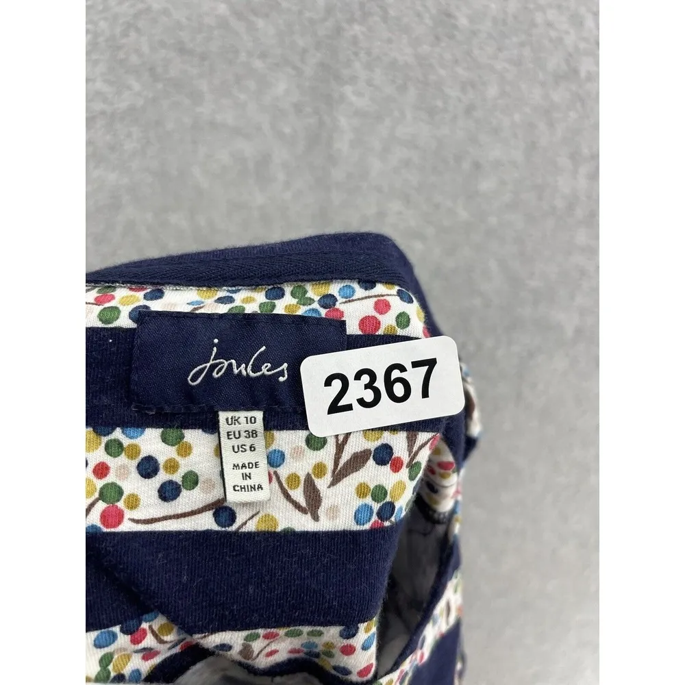 Joules Women's T Shirt Striped Colorful Size 6 Striped Dotted Long Sleeve - Image 2