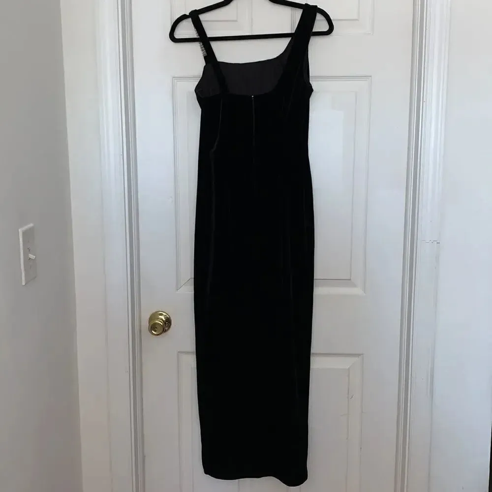 Vintage Dollar Black Evening Gown Blue - Image 2