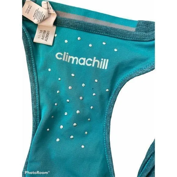 ADIDAS Uncontrol Climachill Racerback Chill Shock Green‎ Tennis Dress Womens L - Image 6
