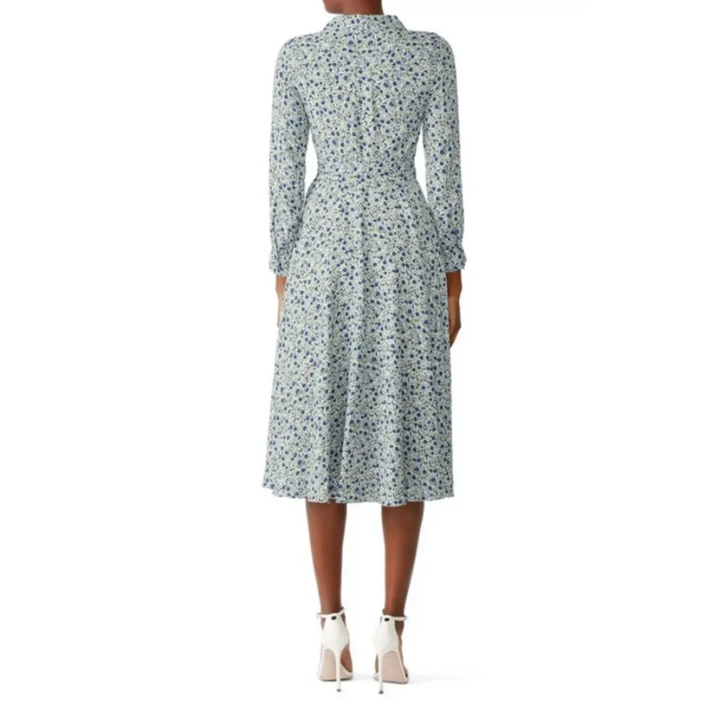 💕FAME AND PARTNERS💕 The Winslet Dress ~ Blue Floral Print US 2 Wrap Dress - Image 5