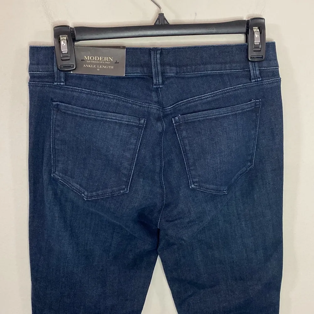 Ann Taylor Factory modern ankle length slim dark wash jeans size 0 Blue - Image 5
