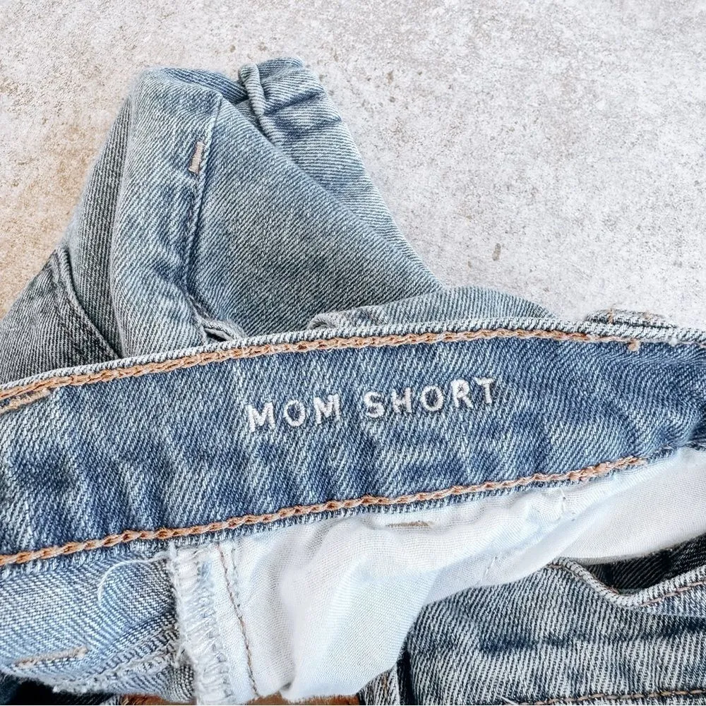 American Eagle High Rise Denim Cuffed Mom Short Size 00 - Image 5