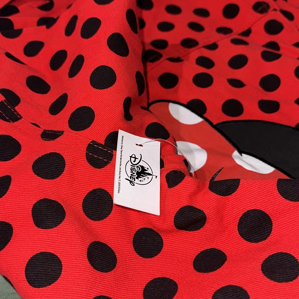 NWT Disney Minnie Mouse Jacket  Red Polka Dot Jean Style Embroidered Small - Image 9