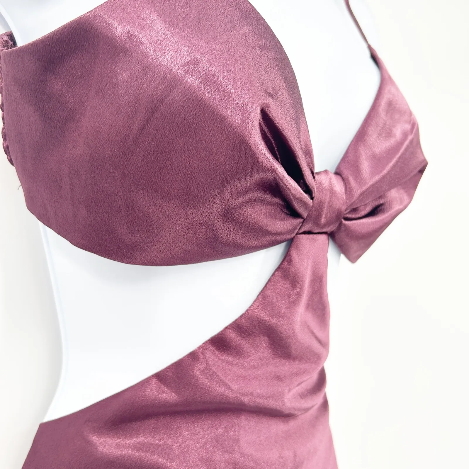 Lulus Womens Need My Love Wedding Guest Cocktail Satin Cutout Midi Dress‎ Size M - Image 7