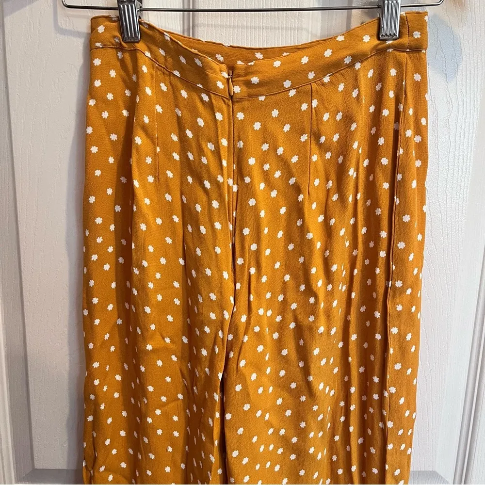 Amuse Society XS Bright Side Golden Yellow/White Floral Flare Pants - Image 5