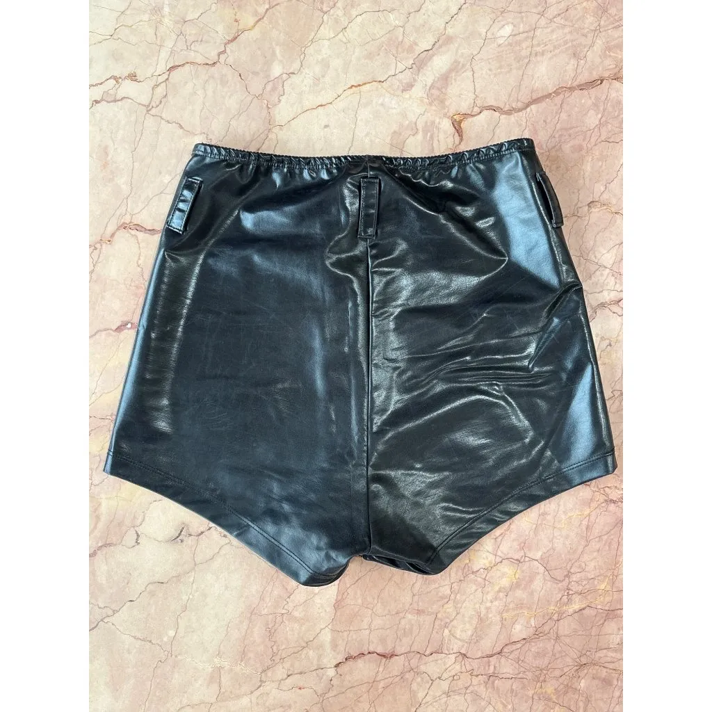 Beaufille Nikos Shorts in Black Small New Womens Vegan Faux Leather - Image 6