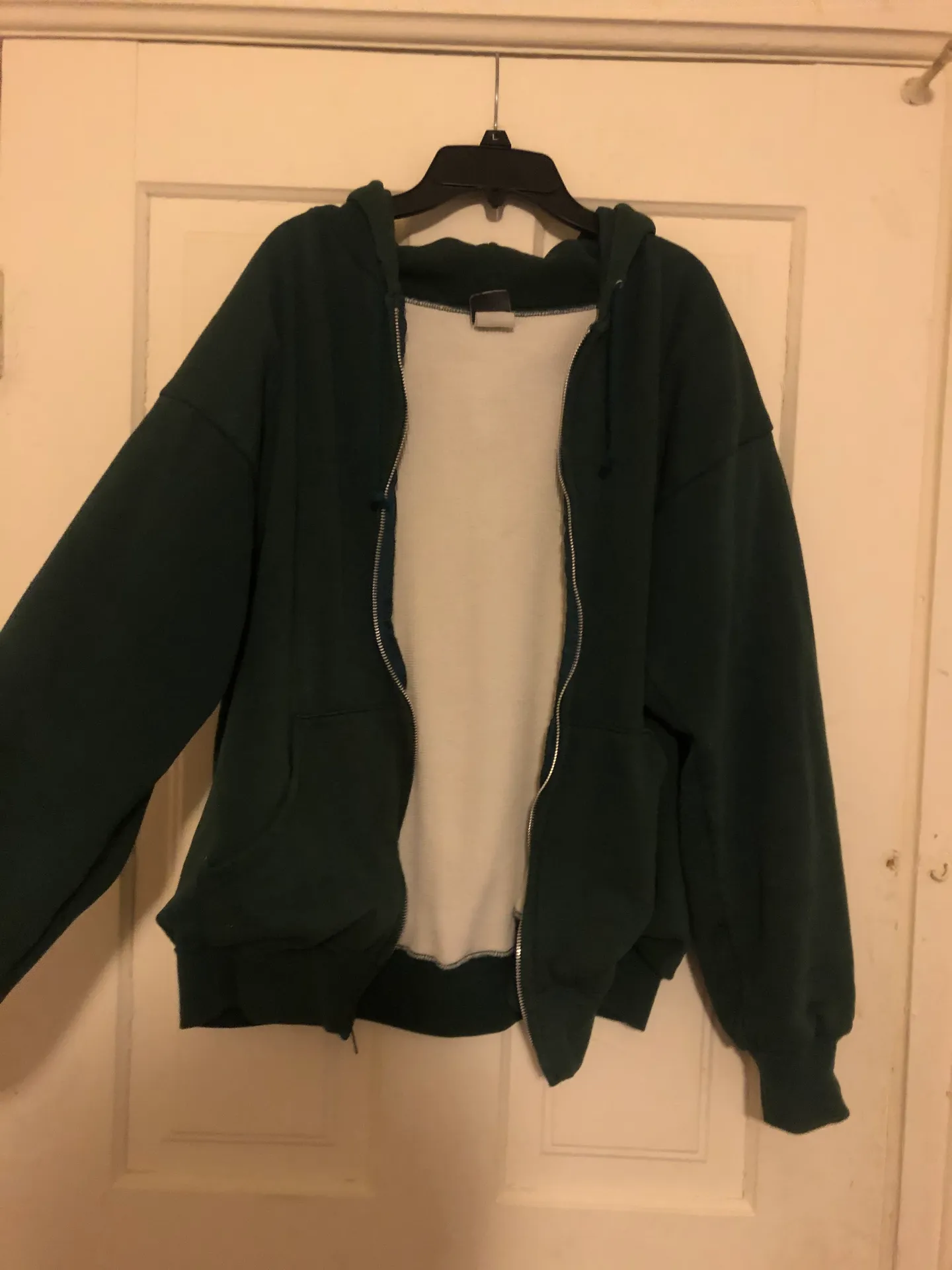 Dark Green Oversized Zip up - Image 3