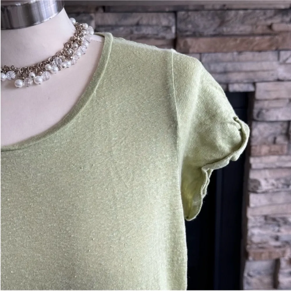 Tommy Bahama Green Cap Sleeve Fitted Crop Tee - Image 4