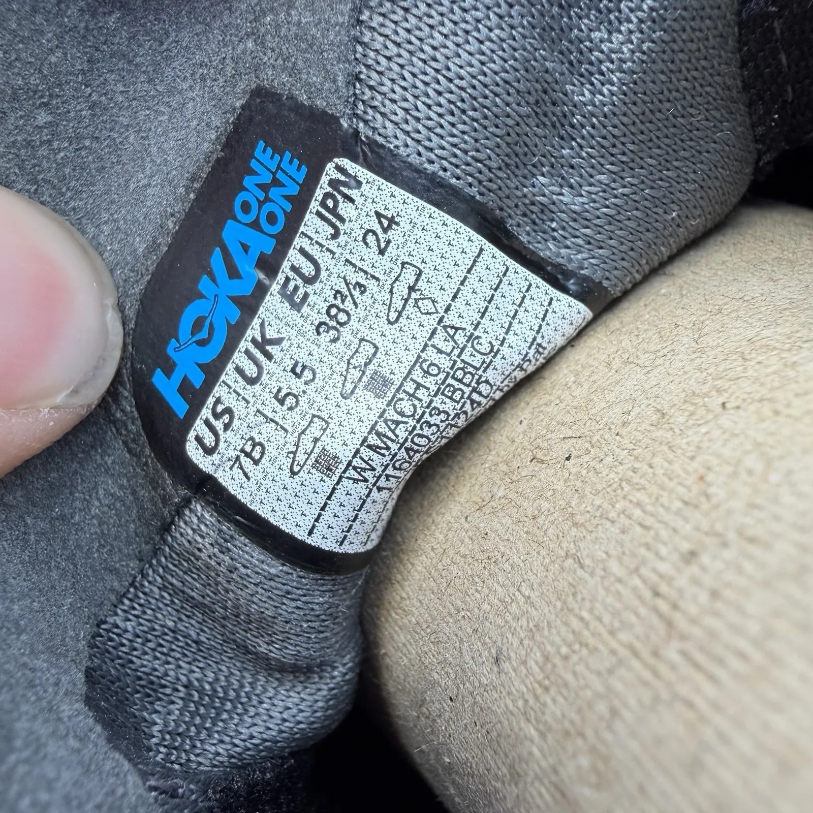 Hoka One One Mach 6 LA 1164033-BBLC Black Gray Running Sneaker Women's Size 7 B - Image 9