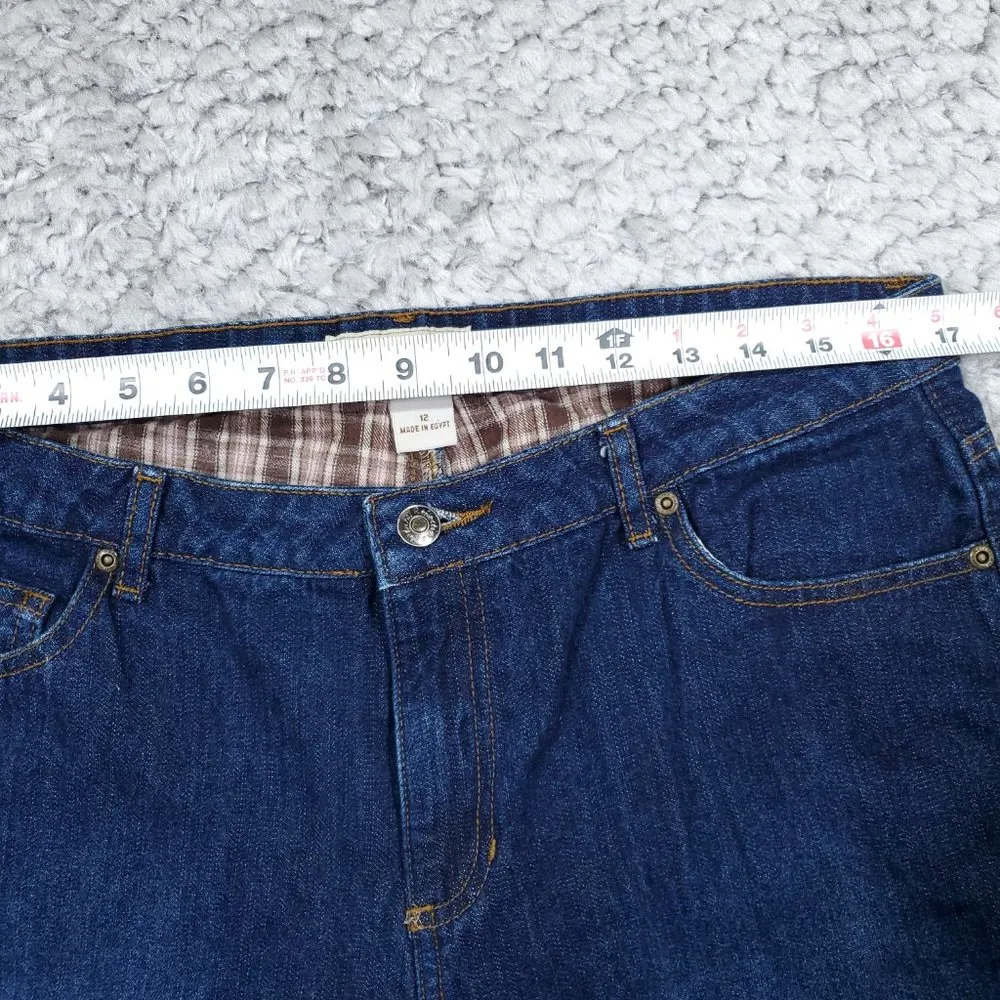 Natural Reflections Flannel Lined Straight Leg Jeans Women's Size 12 Blue Denim - Image 9