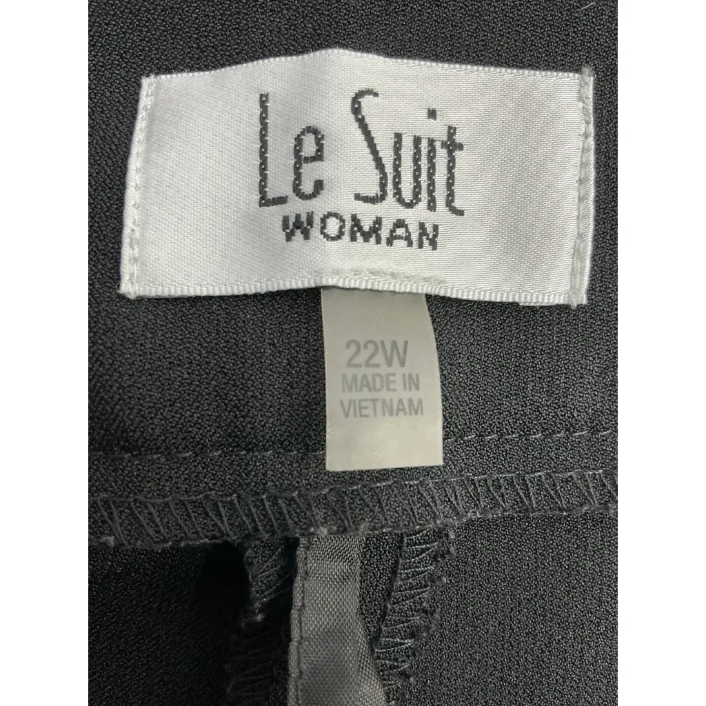 Womans Le Suit Woman Dress Pants 22 W Black Zip Clasp Front Close Elastic - Image 4
