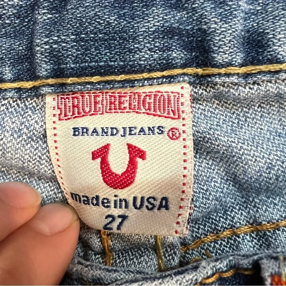 Rare Y2K True Religion Lady Godiva Embroidered Low-Rise Flare Jeans Sz 27 - Image 15