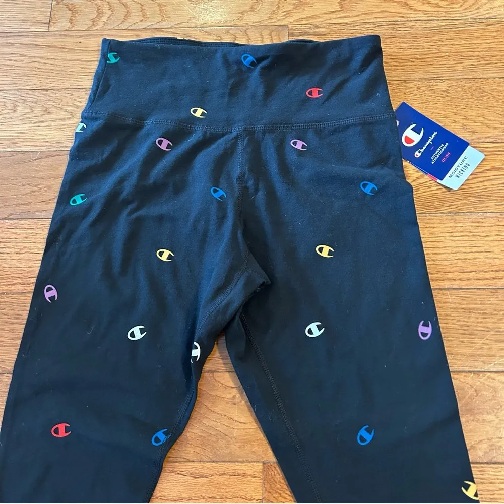 NEW Champion All Over Print Yoga Legging Athletic Wear Pants Black Medium - Image 3
