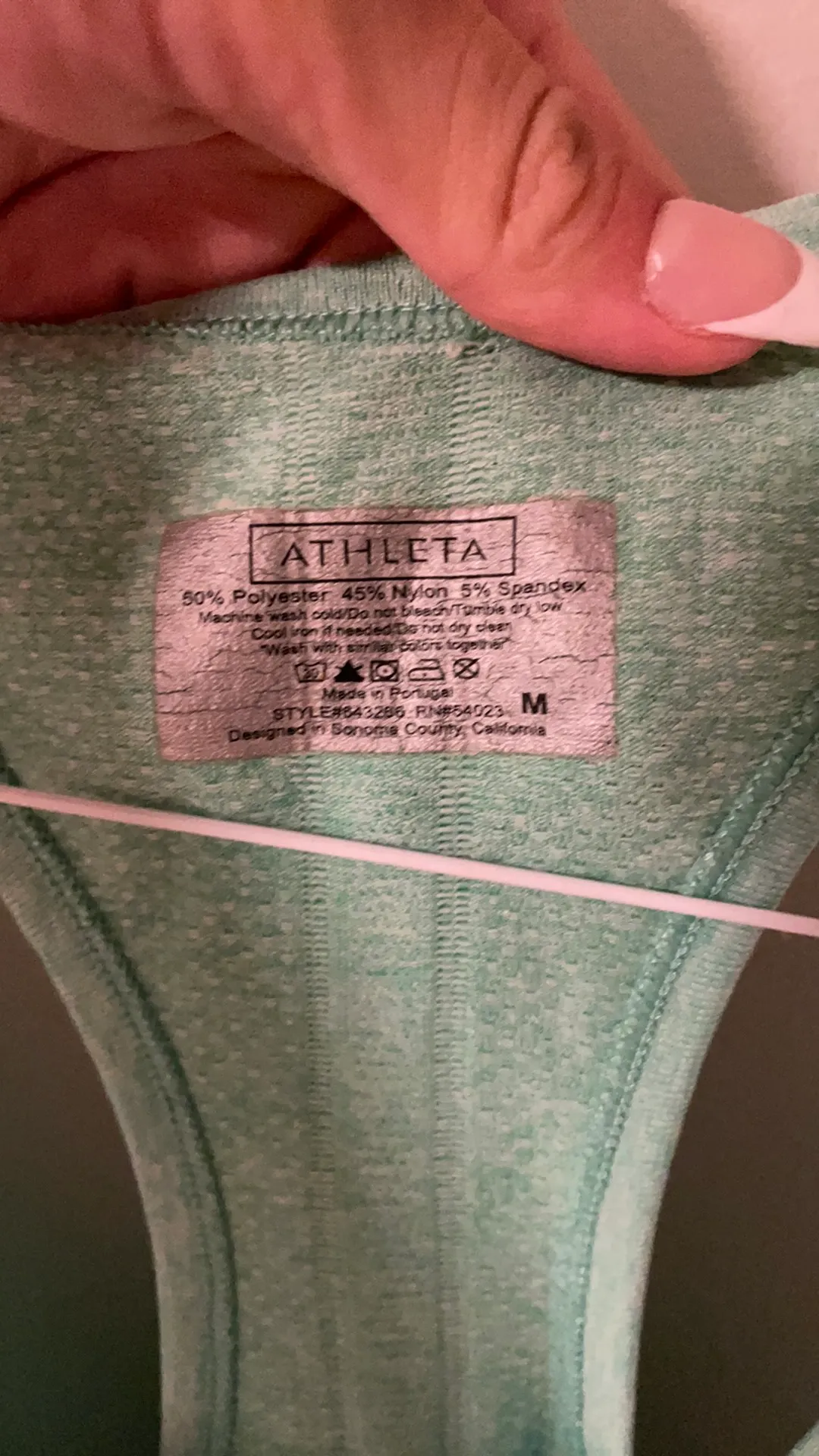 mint green fitted tank top size medium! - Image 8