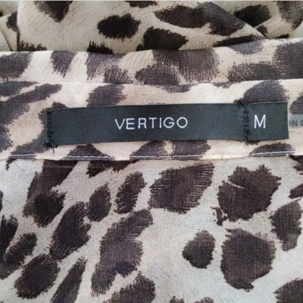 Vertigo Tan and Brown Blouse M - Image 4