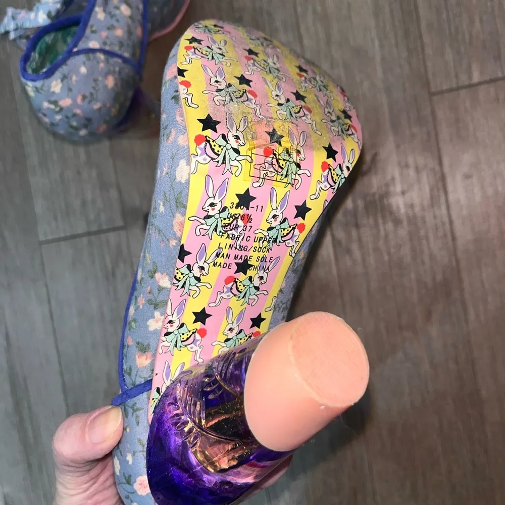 Irregular Choice blue dainty floral Irregular Choice Floral Booties Heels 6.5 - Image 8