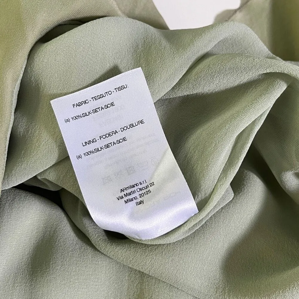 Alessandra Rich Ruffle Gown in Olive Green‎ Green Size 2 - Image 12