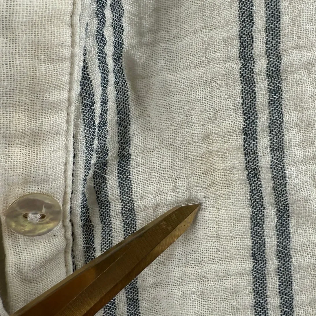 Faherty Desmond Top Size Extra Large Dream Organic Cotton Gauze Stripe Boxy - Image 6