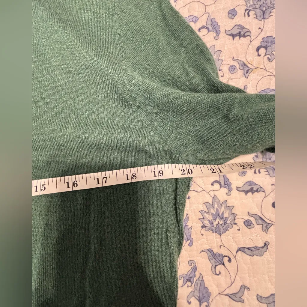 August Silk  Emerald Green Silk Blend Turtleneck Sweater Size XL - Image 3