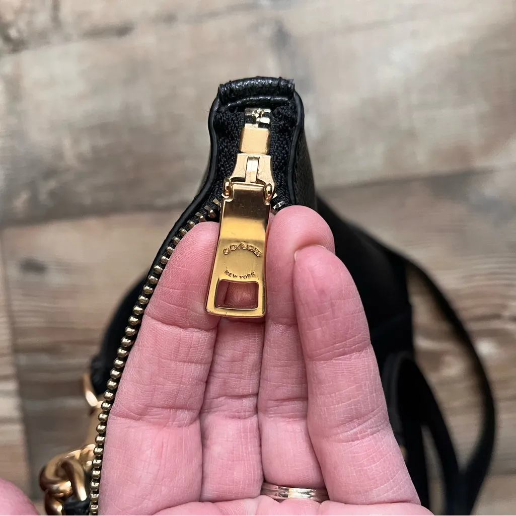 Coach Black Pebbled Leather Ava Tote Bag EUC - Image 11