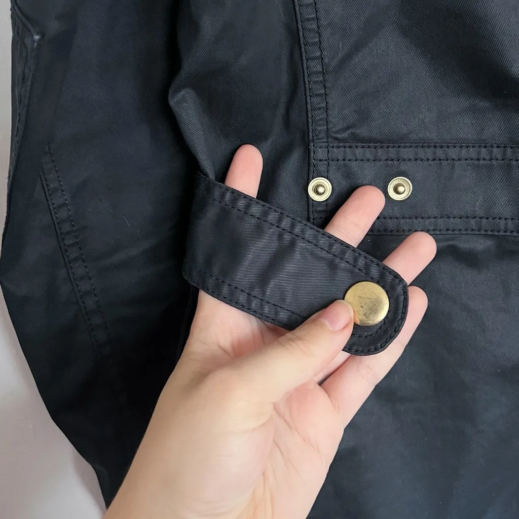 J Crew • Downtown Field Jacket waxed cotton canvas black military utility cargo - Image 11