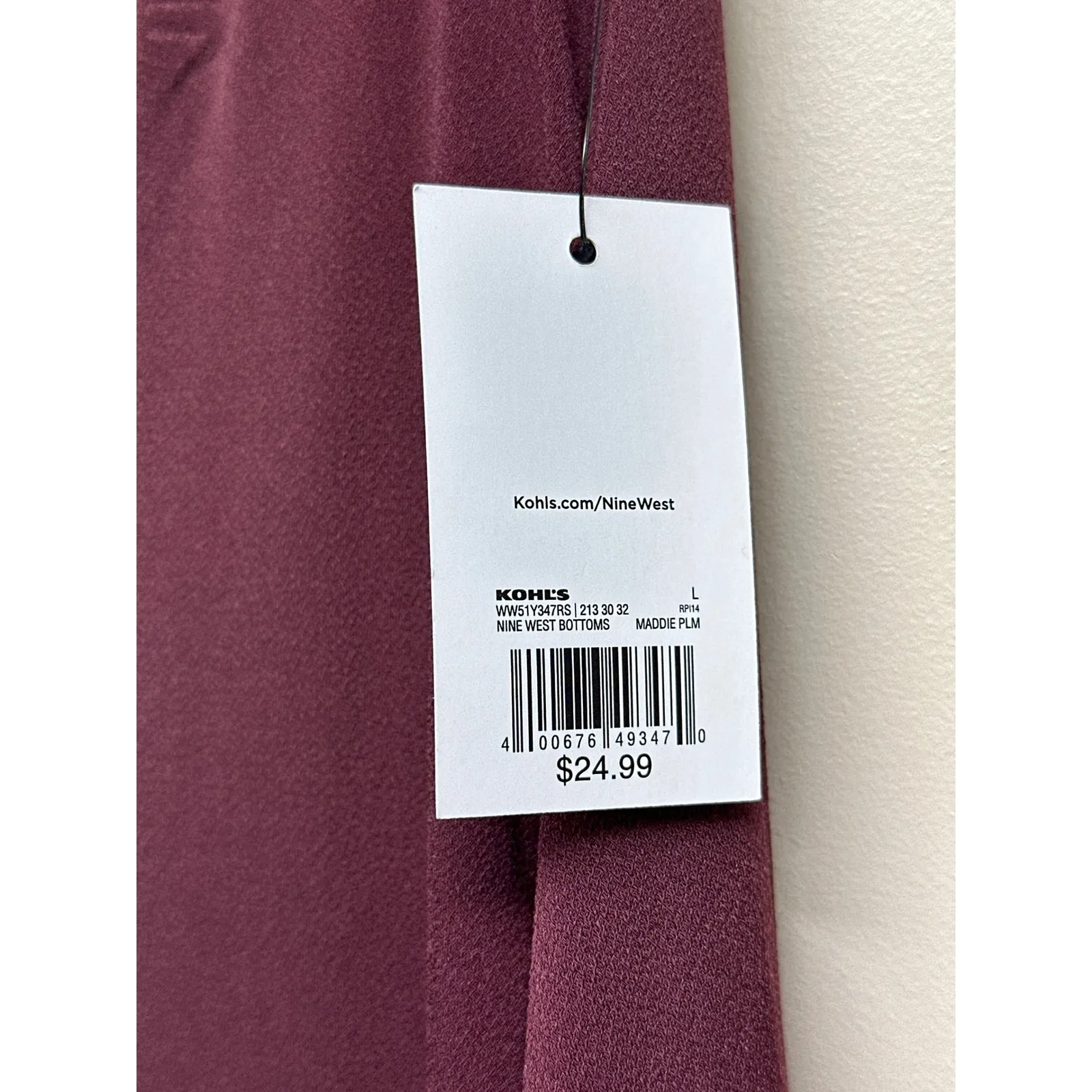 Nine West Women's Burgundy Knit Maxi Skirt Size L MADDIE PLM - Image 2