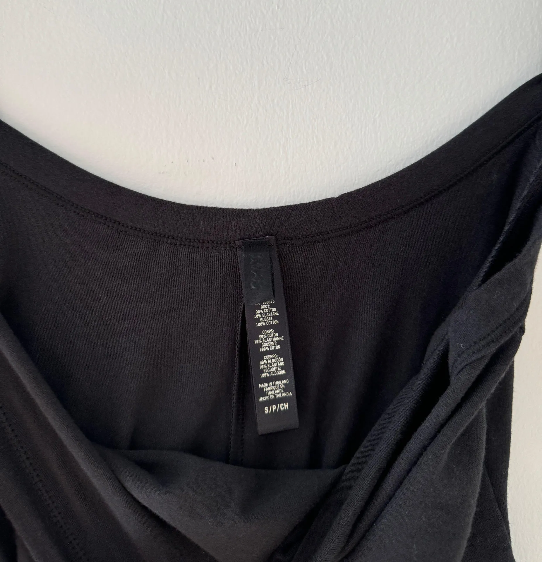 Black Cotton Scoop Neck Bodysuit S - Image 6