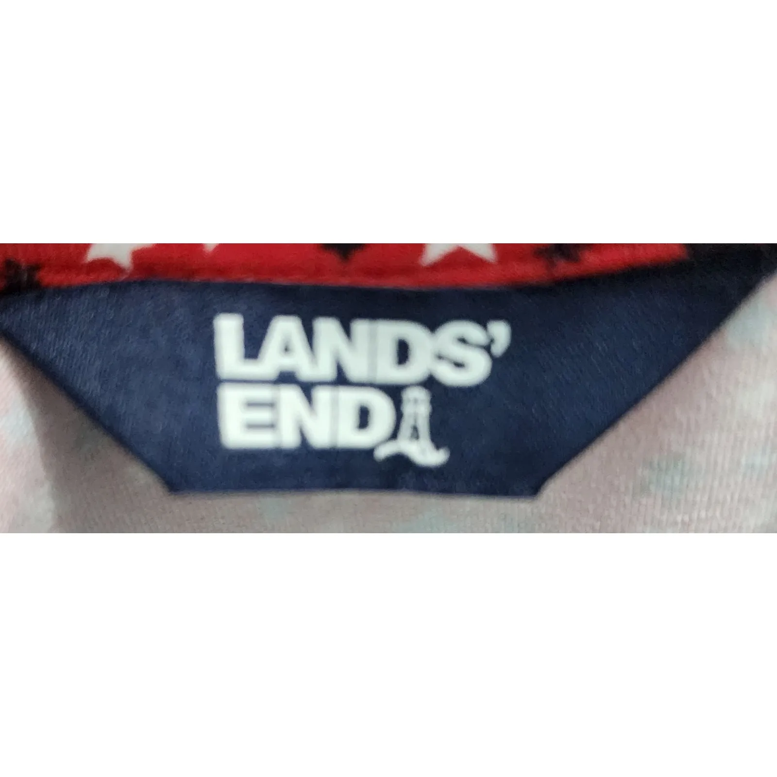 Lands End Red Star Print Twist Front Cap Sleeve Midi‎ Dress Womens XL 18 - Image 4