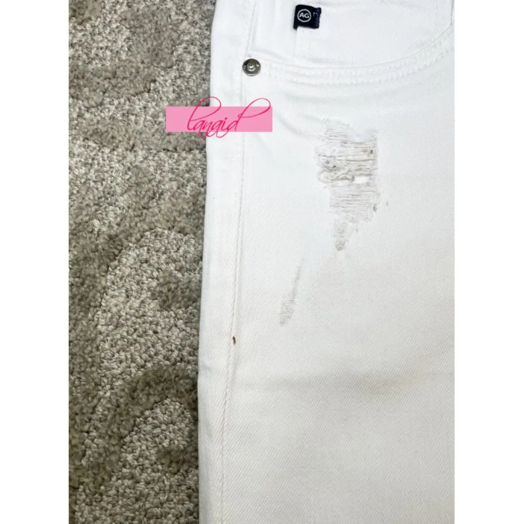 AG Legging Ankle Worn White Distressed Destroyed Ripped Edgy Skinny Stretch Jean - Image 8