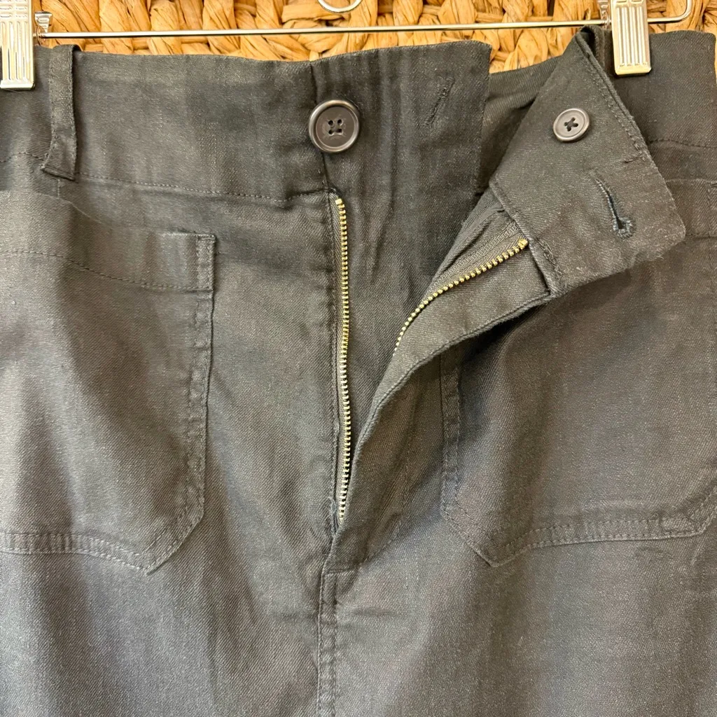 NWT Anthropologie Maeve The Colette Skirt in Black Linen Edition Size Medium - Image 5