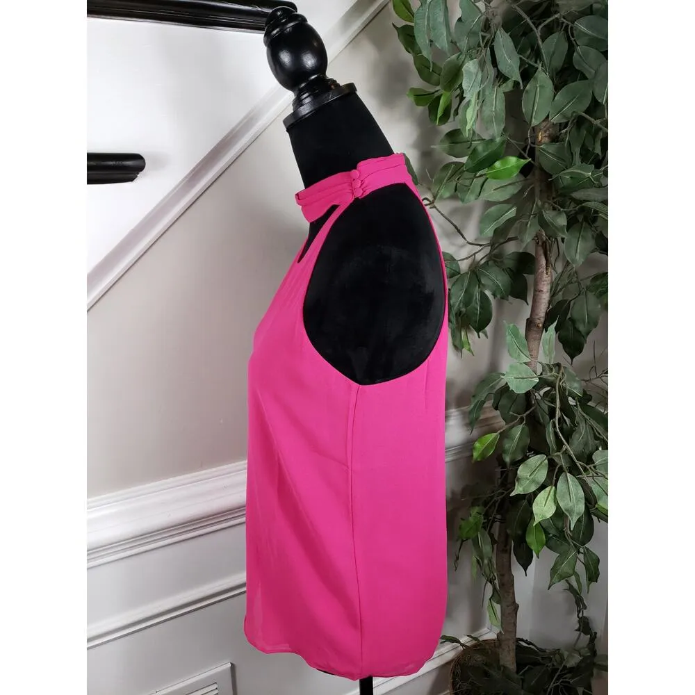 Naked Zebra Halter Neck Top Women's Small Fuchsia Pink 100% Polyester Sleeveless - Image 6