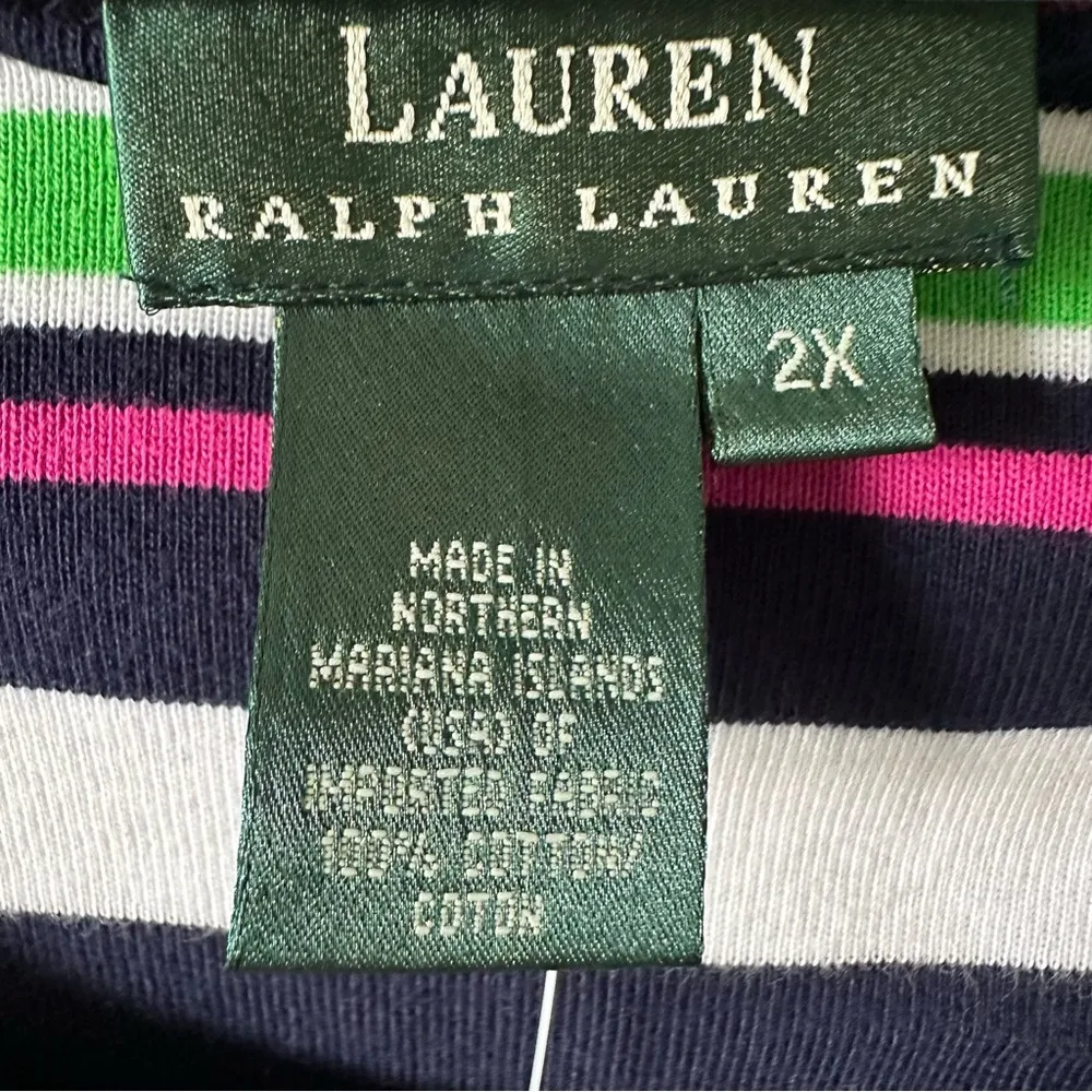 Lauren Ralph Lauren NWT Green Stripped Tank Top Set (2) Size 2X Plus y2k - Image 11