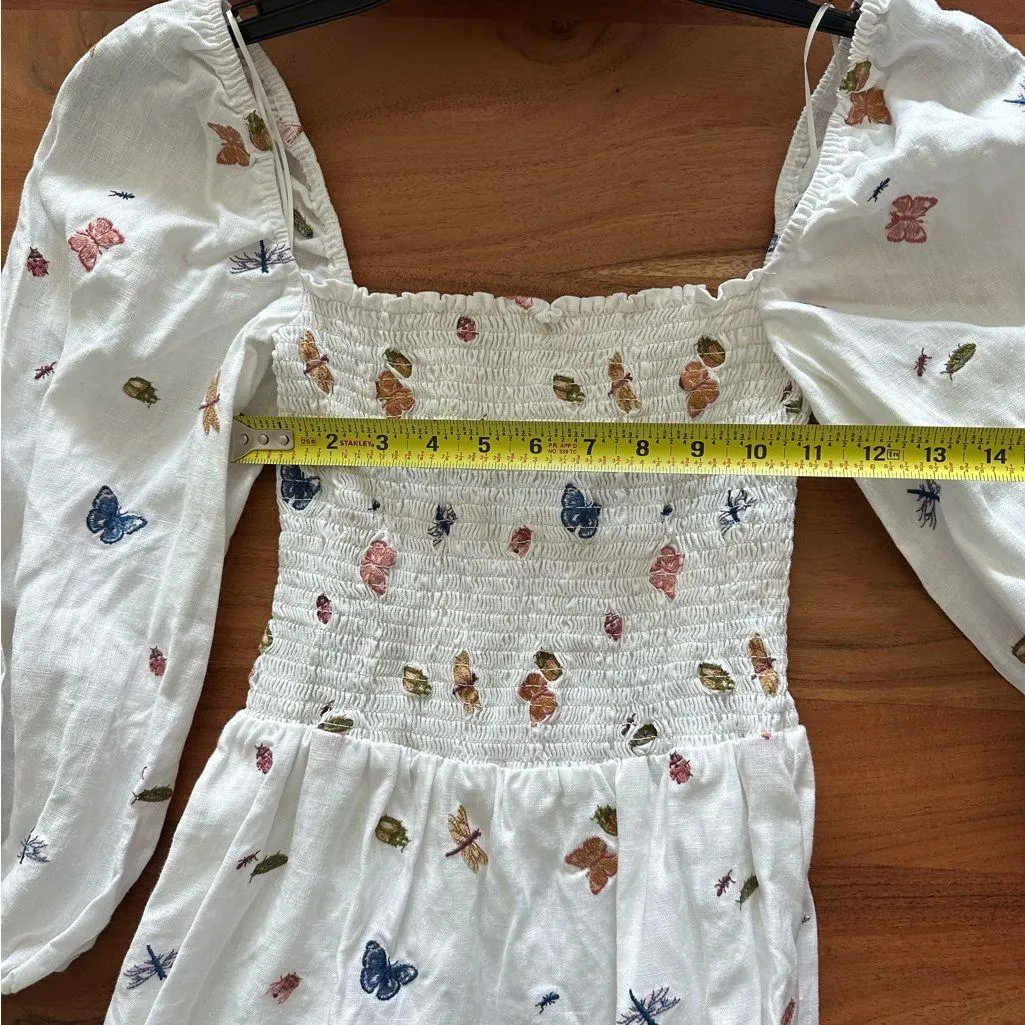 Reformation White Dress with Multicolor Floral Accents - Image 11