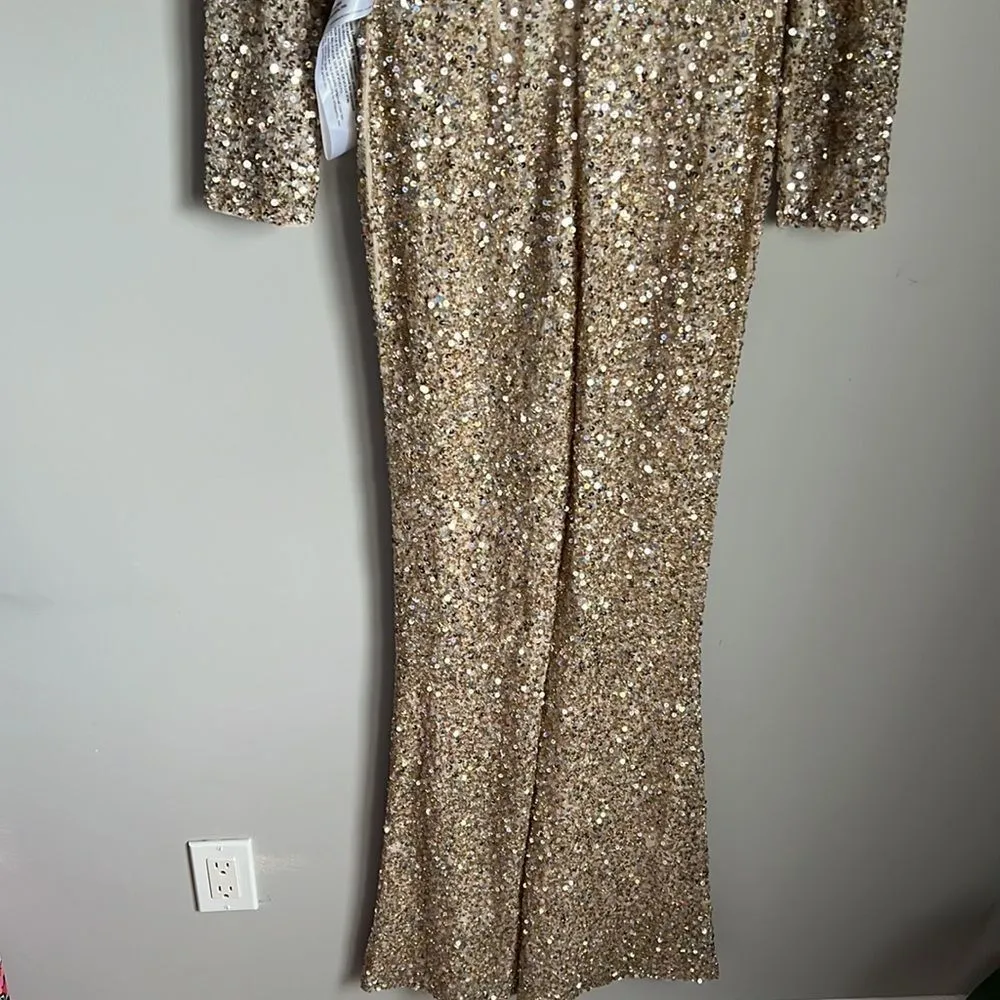 NEW Mac Duggal Long Sleeve Sequin Jumpsuit - Image 10