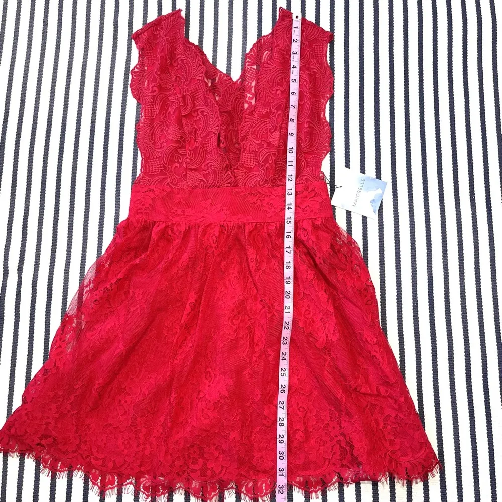 MAJORELLE x Revolve Moonlit Ruby Lace Mini Dress Small - Image 6