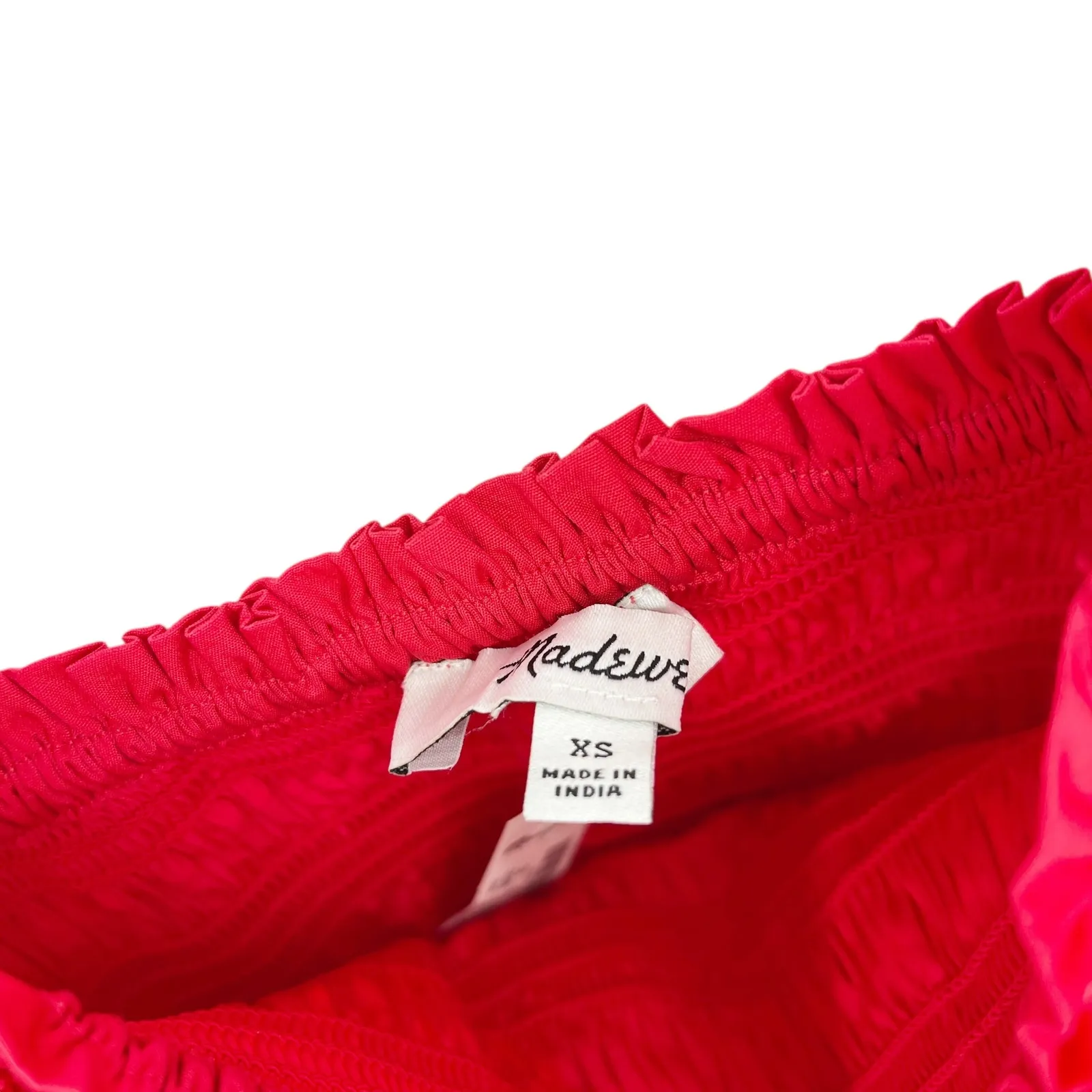 Madewell Smocked Puff Sleeve Midi Dress in Poplin Cerise Size XS NWT Cottagecore - Image 7