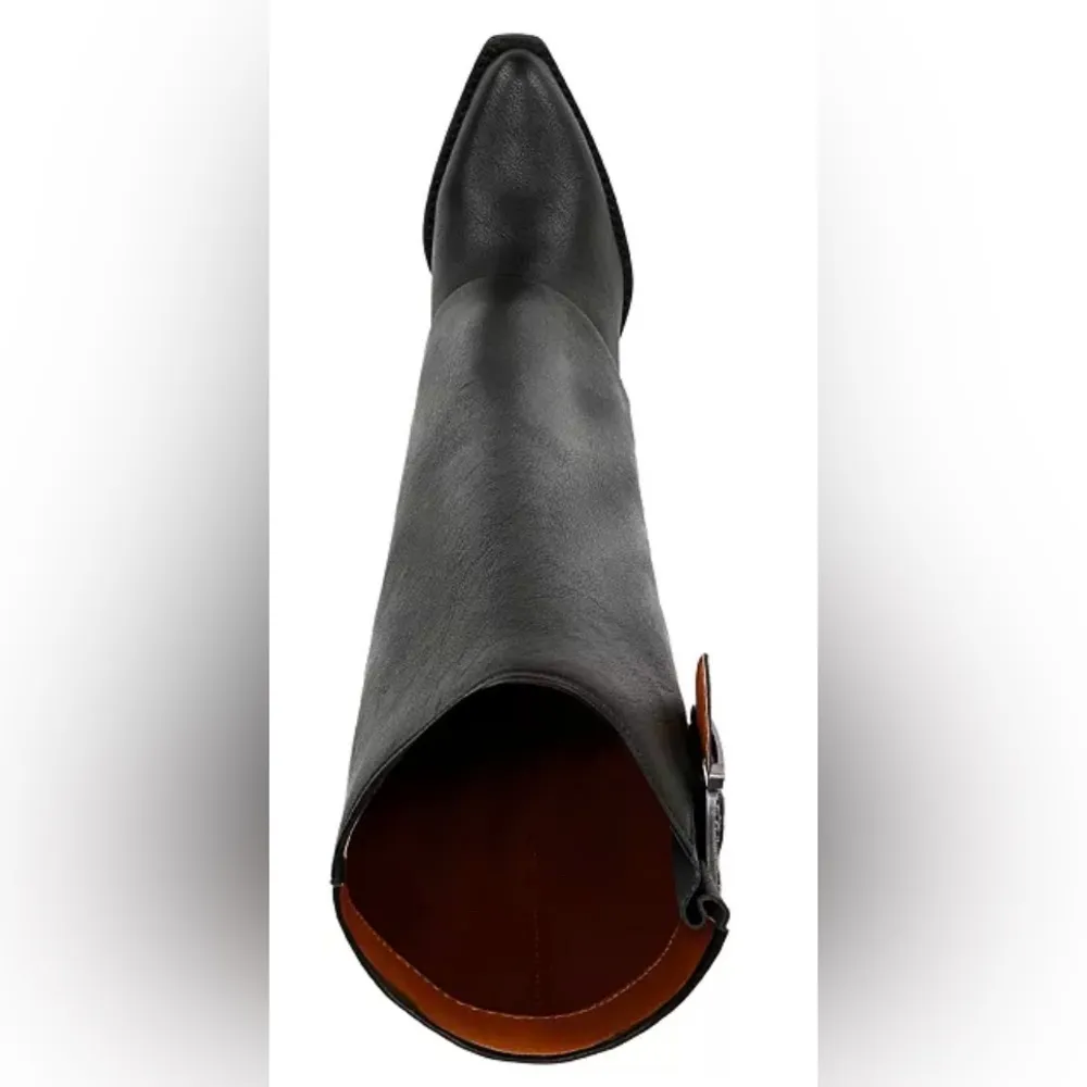 Zodiac Rowena Black Western Knee High Boot Size 9 Foldover Cuff Pointed Toe NWT - Image 5