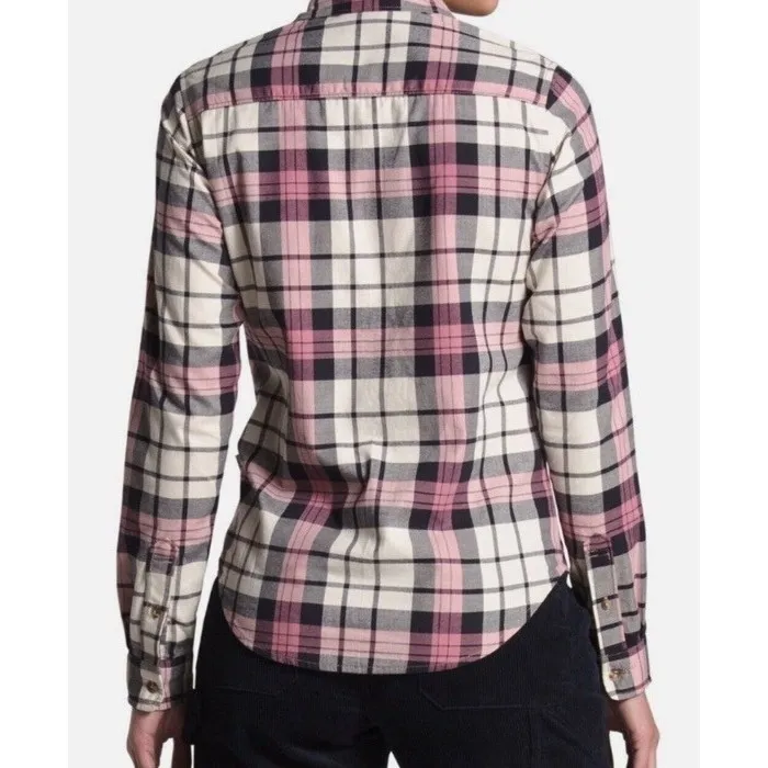THE NORTH FACE Berkeley Pink Plaid Girlfriend Button-Up Shirt Long Sleeve Sz S # - Image 2