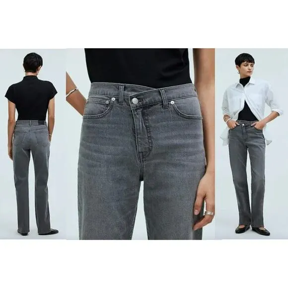 Madewell | NWT | The '90s Straight Jean Burwick Wash Cross-Tab Edition | Sz 32 - Image 2