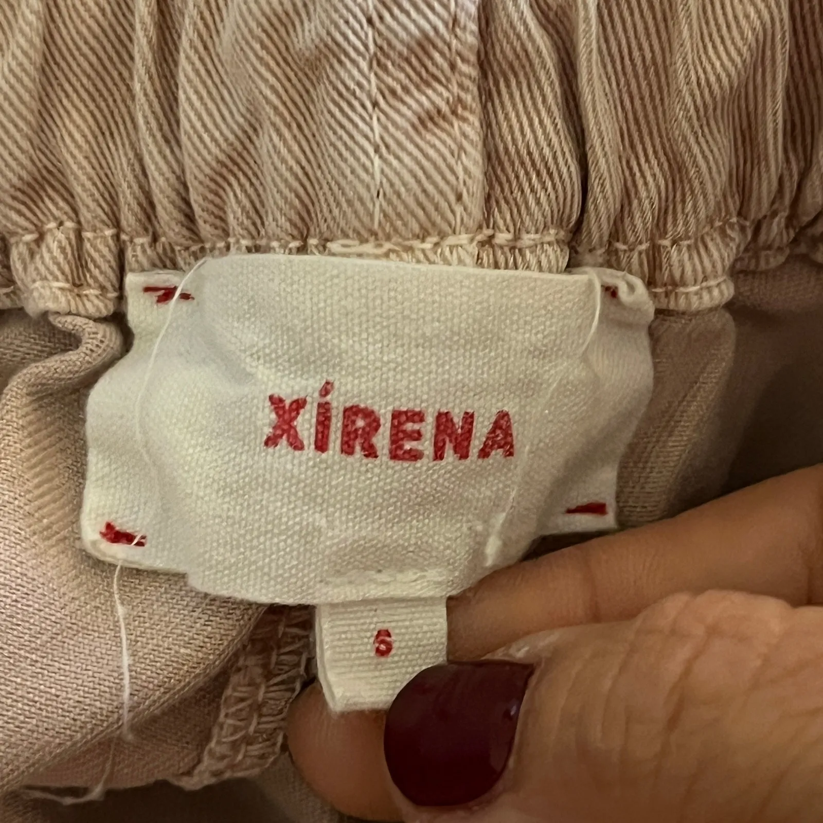 Xirena Women's Pink Cotton Drawstring Straight Leg Cropped Pants Size Small - Image 3