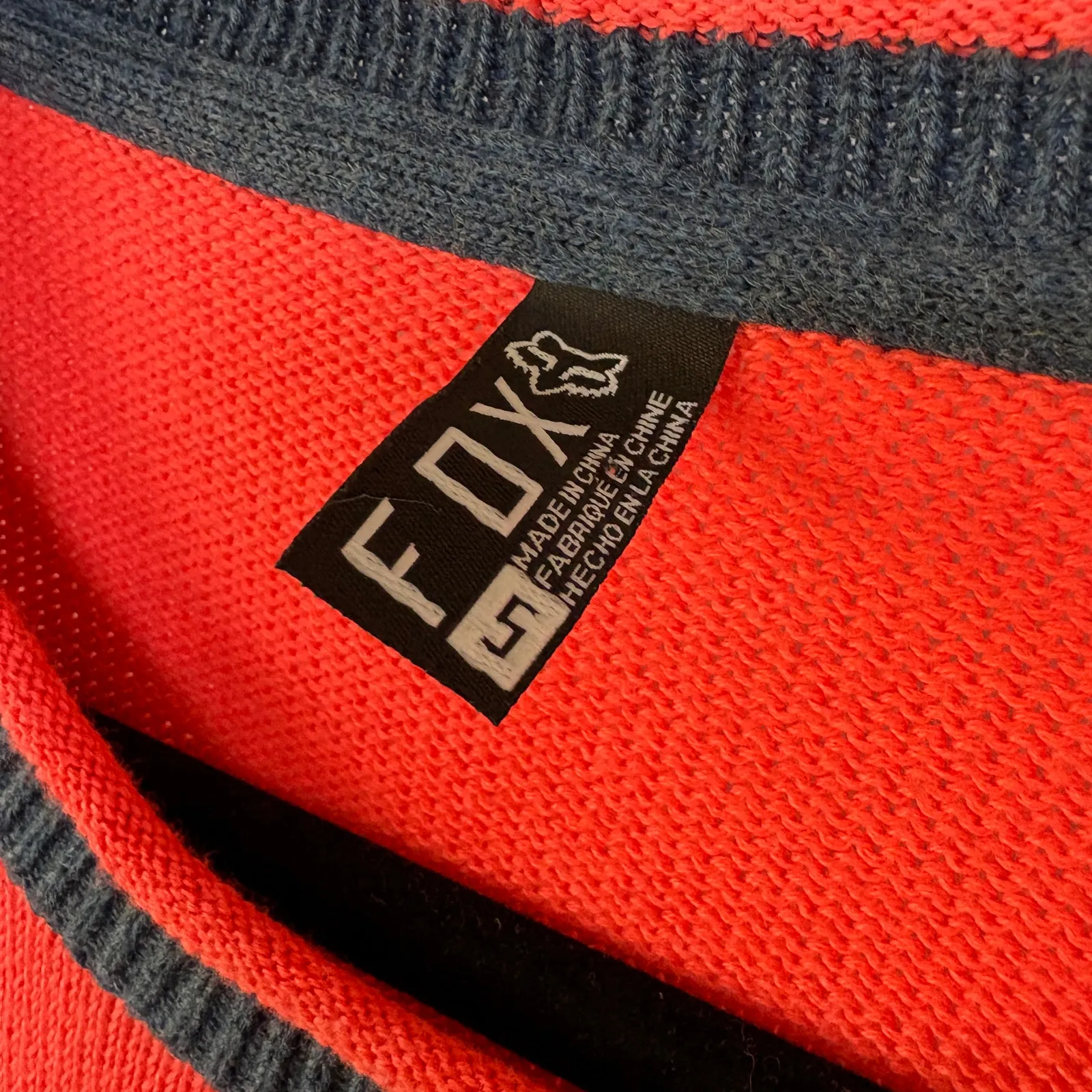 Fox Racing Identified Bold Color Block Sweater Motocross Grunge Logo Size Small Pink - Image 6